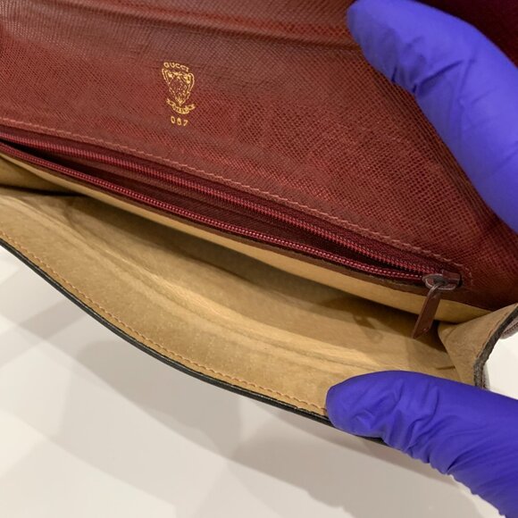 Gucci Brown Leather Clutch Bag Sku#84262 (gently used) - Picture 8 of 12